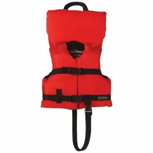 ONYX 103000-100-000-12 Life Jacket, Foam, Nylon, 15 1/2 lb Buoyancy, Belt/Buckle, Infant, Red | CT4QDF 794JZ4