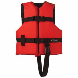 ONYX 103000-100-001-12 Life Jacket, Foam, Nylon, 15 1/2 lb Buoyancy, Belt/Buckle, Child, Red | CT4QDD 794JZ5