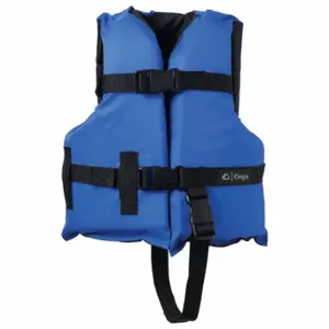 ONYX 103000-500-001-12 Life Jacket, Foam, Nylon, 15 1/2 lb Buoyancy, Belt/Buckle, Child, Blue | CT4QDC 794JZ0