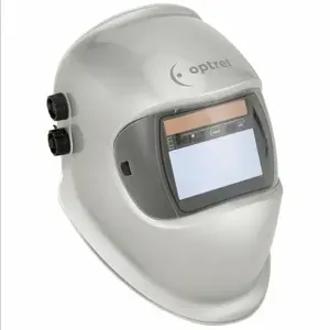 OPTREL 1006.500 Welding Helmet, Auto-Darkening, 3 Arc Sensors, Silver, 3.94 x 1.97 Inch Size, Digital | CN2QTR K6802 / 35T243