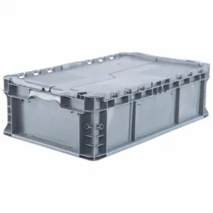 ORBIS NSOA2415-7 GRAY Attached Lid Container, 8.2 Gallon, 24 Inch x 15 Inch x 7 Inch Size Body Lid, Stackable | CV4KUY 9CUN3