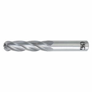 OSG 464-5000-BN08 Ball End Mill, 4 Flutes, 1/2 Inch Milling Dia, 2 Inch Length Of Cut, 4 Inch Overall Length | CT4TKE 54LJ56