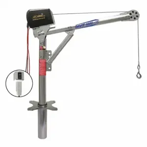 OZ LIFTING PRODUCTS OZ1000DAV-DCW-SP17 Davit Crane Kit, 1000 Lb Capacity, 27.5 Inch To 42 Inch Reach, Silver, Zinc Plated | CT7BMK 302J64