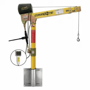 OZ LIFTING PRODUCTS OZ1200DAV-ACW-SP6 Davit Crane Kit, 1200 Lb Capacity, 22 Inch To 66 Inch Reach, Yellow, High Gloss | CT7BLZ 302J70