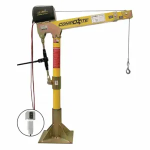 OZ LIFTING PRODUCTS OZ1200DAV-DCW-SP7 Davit Crane Kit, 1200 Lb Capacity, 22 Inch To 66 Inch Reach, Yellow, High Gloss | CT7BNB 302J71