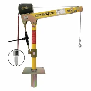 OZ LIFTING PRODUCTS OZ1200DAV-DCW-SP8 Davit Crane Kit, 1200 Lb Capacity, 22 Inch To 66 Inch Reach, Yellow, High Gloss | CT7BMB 302J72