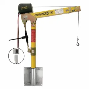 OZ LIFTING PRODUCTS OZ1200DAV-DCW-SP9 Davit Crane Kit, 1200 Lb Capacity, 22 Inch To 66 Inch Reach, Yellow, High Gloss | CT7BLY 302J73