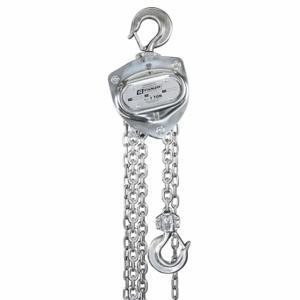 OZ LIFTING PRODUCTS OZSS010-20CH Stainless Steel Chain Hoist, 2000 Lb Load Capacity, 1 Inch Size Min. Between Hooks | CT7BNP 61KH34