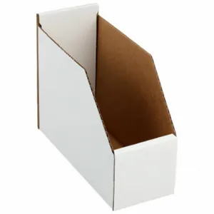 PACKAGING CORPORATION OF AMERICA 1W955 Corrugated Shelf Bin, 11 Inch Overall Lg, 4 1/4 Inch X 8 1/2 Inch, White | CT7BUX