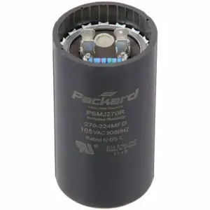 PACKARD PSMJ270R Motor Start Capacitor, 165V Ac, 270-324 Mfd, Round, 3 3/8 Inch Case Ht, 1 13/16 Inch Dia | CT7BVG 44ZU53