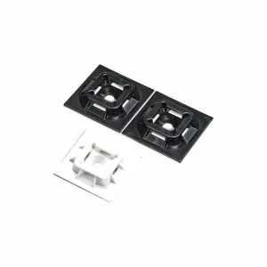 PANDUIT ABM100-A-C Cable Tie Mounting Base, 0.2 Inch Slot Width, 0.06 Inch Slot Height, White, 100Pk | CH9UFA 62NF94