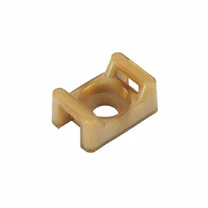 PANDUIT TM2S8-C71 Low Profile Cable Tie Mount, 0.22 Inch Slot Width, 0.06 Inch Slot Height, Brown, 100Pk | CJ2TPK 60HM19