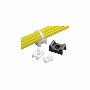 PANDUIT TM2S8-C0 Saddle Cable Tie Base, 0.22 Inch Slot Width, 0.06 Inch Slot Height, Black, 100Pk | CJ3FMJ 377A47