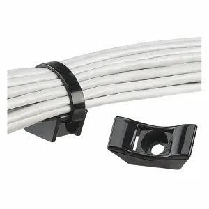 PANDUIT TMEH-S25-Q0 Heavy Duty Cable Tie Mount, 0.52 Inch Slot Width, 0.23 Inch Slot Height, Black, 25Pk | CJ2KWP 377A12