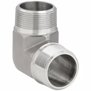 PARKER 1 1/2 CR-SS 90 Deg. Elbow, 316 Ss, 1 1/2 Inch X 1 1/2 Inch Fitting Pipe Size, Male Npt X Male Nptf | CT7EDU 60UR19