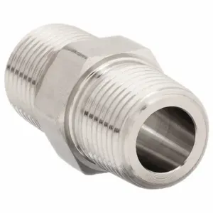 PARKER 1 1/4 FF-SS Hydraulic Hose Adapter, 1 1/4 x 1 1/4 Inch Fitting Size, Male x Male, NPTF x NPTF, Rigid | CT7GQY 52JF65