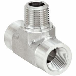 PARKER 1/2 MMS-SS Male Branch Tee, 1/2 Inch X 1/2 Inch X 1/2 Inch Fitting Pipe Size, Stainless Steel | CT7HJF 60UT79