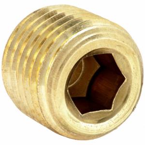 PARKER 1/4 HHP-B Hex Head Plug, Brass, 1/4 Inch Fitting Pipe Size, Male Npt, 7/16 Inch Overall Length | CT7FVW 60UU67