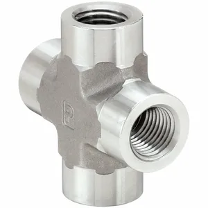 PARKER 3/4 KMMOO-SS Cross, 3/4 Inch X 3/4 Inch X 3/4 Inch X 3/4 Inch Fitting Pipe Size, Stainless Steel | CT7DZA 60UY19