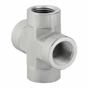 PARKER 1/4 KMMOO-S Cross, Steel, 1/4 Inch X 1/4 Inch X 1/4 Inch X 1/4 Inch Fitting Pipe Size | CT7DZG 60UU74