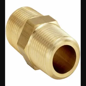 PARKER 1/8 FF-B Pipe Nipple, Brass, 1/8 Inch X 1/8 Inch Fitting Pipe Size | CT7HXF 60UV49