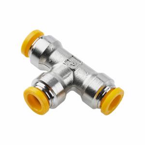 PARKER 164PLP-6M Metric Metal Push-to-Connect Fitting, Nickel Plated Brass, 6 mm x 6 mm Tube OD | CT7JLB 791C11