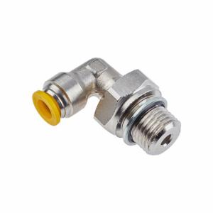 PARKER 169PLP-6M-6G Metric Metal Push-to-Connect Fitting, Nickel Plated Brass, Push-to-Connect x BSPP | CT7JLD 791C27