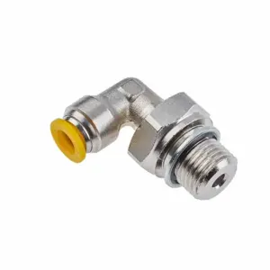 PARKER 169PLP-6M-M5 Metric Metal Push-to-Connect Fitting, Nickel Plated Brass, Push-to-Connect x Metric | CT7JLY 791C28