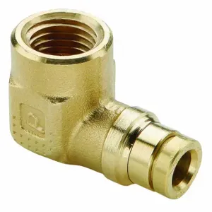 PARKER 170PTCNS-6-2 Female Elbow, Brass, Push-to-Connect x FNPT, 3/8 Inch Tube OD, 1/8 Inch Pipe Size | CT7EQN 48LY35