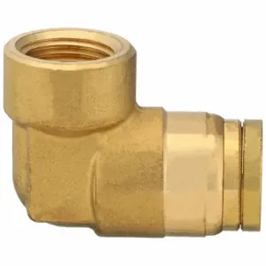 PARKER 170PTCNS-4-4 Female Elbow, Brass, Push-to-Connect x FNPT, 1/4 Inch Tube OD, 1/4 Inch Pipe Size | CT7EQL 48LY34