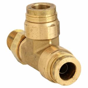 PARKER 171PTC-6-4 Swivel Male Run Tee, Brass, MNPT x Push-to-Connect x Push-to-Connect | CT7KML 48LY63