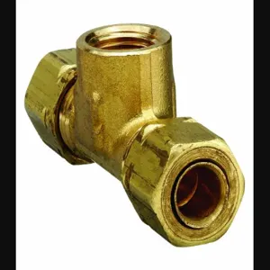 PARKER 177CA-4-2 Branch Tee, 1/4 Inch Outside Diameter, Brass | AE9QEF 6LG38