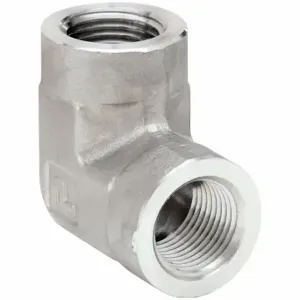 PARKER 3/8 DD-SS 90 Deg. Elbow, 316 Ss, 3/8 Inch X 3/8 Inch Fitting Pipe Size, Female Npt X Female Nptf | CT7EDP 60UY85