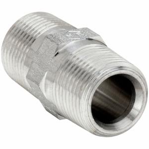 PARKER 3/8FF33MSS Nipple, 3/8 Inch X 3/8 Inch Fitting Pipe Size, Male Bspt X Male Bspt, Stainless Steel | CT7HUP 60UZ49