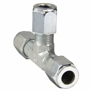 PARKER 6 JBU-S Tube Fitting, Tee, 3/8 Inch Outside Diameter, Flareless, Steel | AA9HHZ 1DDH6