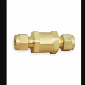 PARKER 16Z-C16L-10-BN-B Instrumentation Check Valve, Brass, 1 Inch, Compression, Inline Poppet, 3000 Psi | CT7HFM 1RBF9