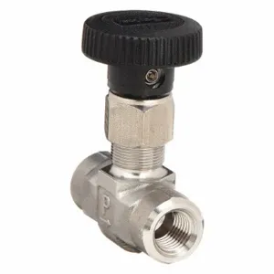 PARKER 4F-V6LR-SS-GR Needle Valve Straight 316 Stainless Steel 1/4 Inch | AC2JCH 2KLC2 / 4F-V6LR-SS