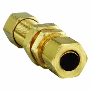 PARKER 62CBH-6 Bulkhead, 3/8 Inch Outside Diameter, Brass | AB3TTG 1VDB8