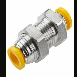 PARKER 62PLPBH-4M Metric Metal Push-to-Connect Fitting, Nickel Plated Brass | CT7JJF 791C74