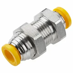 PARKER 62PLPBH-4M Metric Metal Push-to-Connect Fitting, Nickel Plated Brass | CT7JJF 791C74