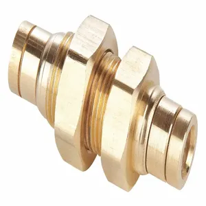 PARKER 62PTCBH-4 Bulkhead Union, 1/4 Inch Tube Size, Brass | CH6KNW 499L49