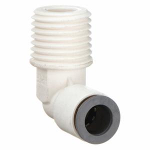 PARKER 6579 56 14WP2 Fixed Elbow, Nylon, Push-to-Connect x NPTF, 1/4 Inch Tube OD, 1/4 Inch Pipe Size, White | CU4VKD 5UMT7
