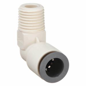 PARKER 6579 56 18WP2 Fixed Elbow, Nylon, Push-to-Connect x NPTF, 1/4 Inch Tube OD, 3/8 Inch Pipe Size, White | CU4VKH 5UMT8
