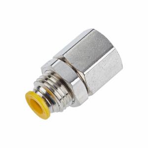 PARKER 66PLPBH-4M-4G Metric Metal Push-to-Connect Fitting, Brass, Push-to-Connect x BSPP, 4 mm Tube OD | CN8LZE 791C86