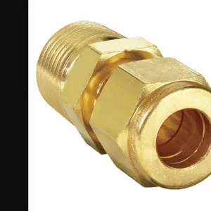 PARKER 6MSC6N-B Compression Fitting, Two Ferrule Compression, 3/8 Inch Size, Brass | AB2ZTU 1PZP2