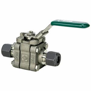 PARKER 12A-SWB12L-RT-T-SS-LD-GR Ball Valve, 3/4 Inch Pipe, 3/4 Inch Tube, 2500 PSI, -65-350 Deg F, Compression | CT7CTH 793G28