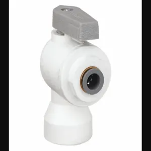 PARKER LFPP4VFE4 Ball Valve, 1/4 Inch Outside Diameter, Polypropylene, 90 Deg Elbow | AE6QNM 5UMZ9