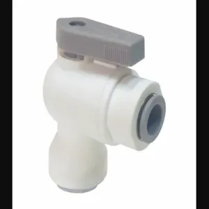 PARKER LFPP6VEU6 Ball Valve, 3/8 Inch Outside Diameter, Polypropylene, 90 Deg Elbow | AE6QNE 5UMZ2