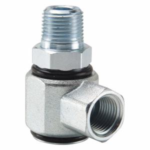 PARKER S2102-6-6 Hydraulic Swivel Fitting, Zinc-Plated Steel, 3/8 Inch Female NPTF Inlet | CT7FNH 53VC31