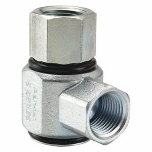 PARKER S2202-4-4 Hydraulic Swivel Fitting, Zinc-Plated Steel, 1/4 Inch Female NPTF Inlet | CT7FMX 53VC48